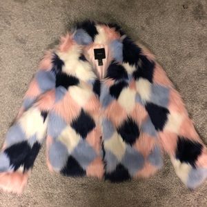 Multi Colored Fur Coat